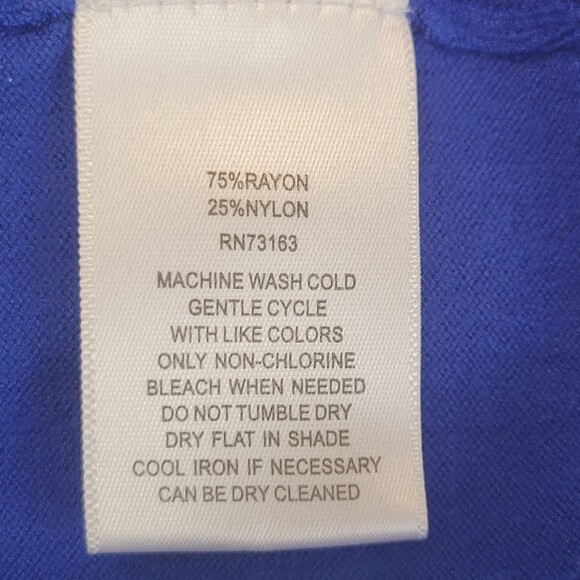 Cable and Gauge 3/4 sleeve cardigan blue and black polka dot size small - Picture 5 of 7